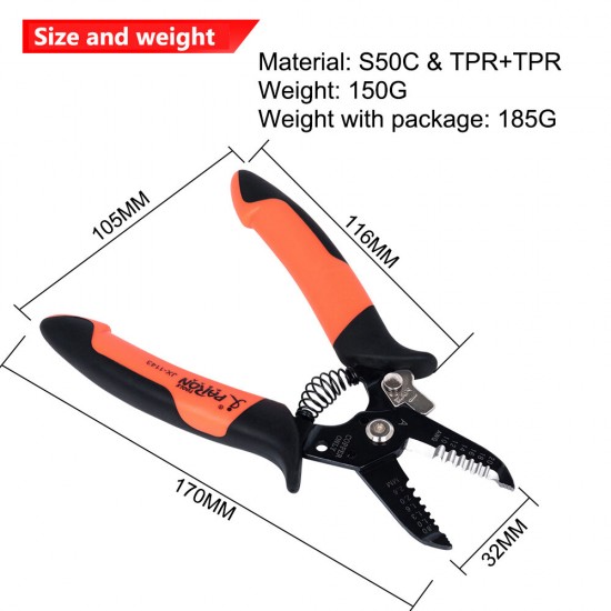 Jx-1143 Fine Grinding Scissor Stripping Pliers Paron Crimping Tool Wire Strippers