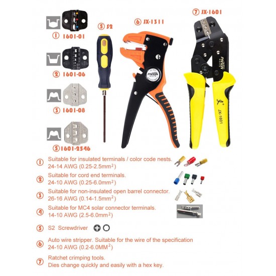 Jx-d4311 Multi-functional Four-in-one Wire Pressing Set Terminals Pliers Kit Easy Carrying