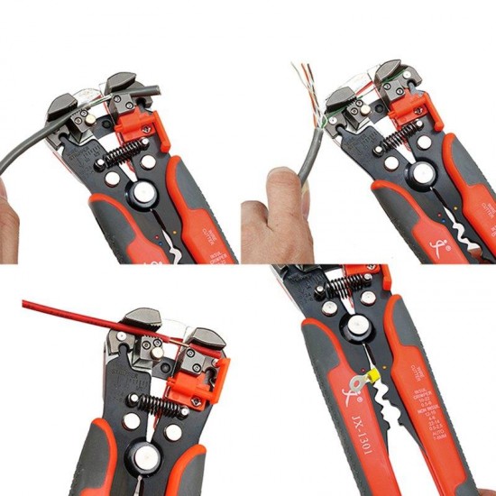 JX-1301 Multifunctional Wire Strippers Terminals Crimping Tool Pliers Orange