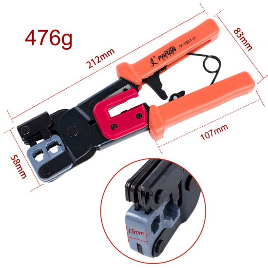 JX-1931 Multifunctional Ratchet Crimping Tool Terminals Pliers Hand Tool Aplication For 6,8 Poles Modular Connector RJ45.RJ22,RJ11,RJ12