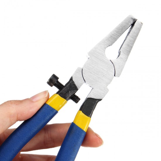 Professional Stained Glass Tool Kit Breaking Grozer Pliers Fanout Curved Jaw for Stained Glass Work