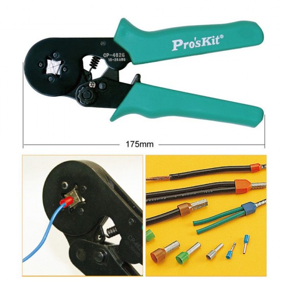 CP-462G Adjustable Wire Crimpers Wire Ferrule Crimp Tool-Square Crimping Pliers Practical Line Pressing Tool