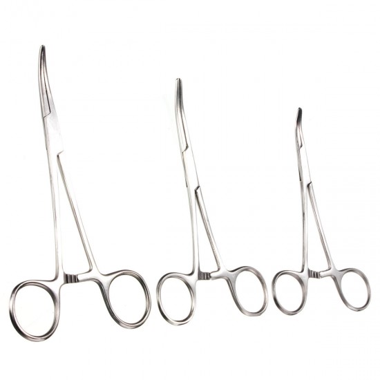 Self Locking Stainless Steel Straight Curved Forceps Nursing 12.5/14/16cm