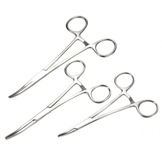 Self Locking Stainless Steel Straight Curved Forceps Nursing 12.5/14/16cm