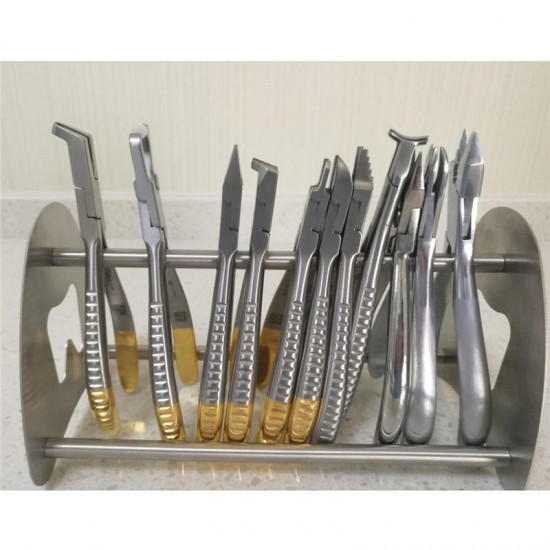 Stainless Steel Stand Holder Rack for Orthodontic Pliers Forceps Scissors Dental Tools