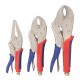 3PC Locking Pliers Tool Welding Tools Pliers Set 7'' 10'' Curved Jaw Pliers 6-1/2'' Straight Jaw Pliers