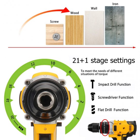 100-240V AC 36V 3 In 1 Cordless 150Nm Torque Impact Drill Screwdriver Wrench 2 Speeds Adjustment LED Lighting with Large Capacity Battery 100-240V AC 36V 3 In 1 Cordless 150Nm Torque Impact Drill Screwdriver Wrench 2 Speeds Adjustment LED Lighting with Large Capacity Battery