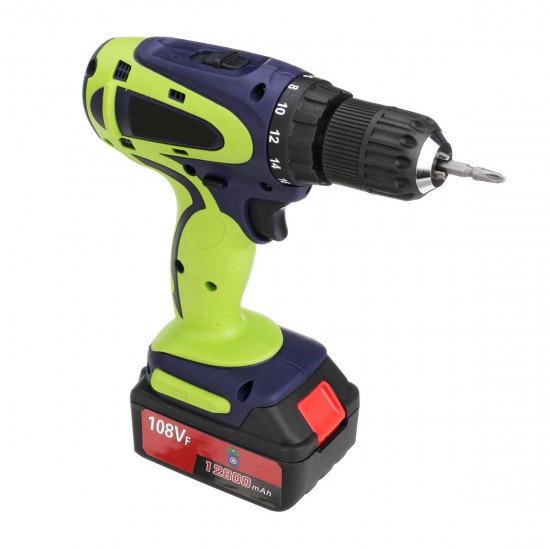 108VF 12800mAh Dual Speed Cordless Drill Multifunctional High Power Household Electric Drills W/ Accessories 108VF 12800mAh Dual Speed Cordless Drill Multifunctional High Power Household Electric Drills W/ Accessories