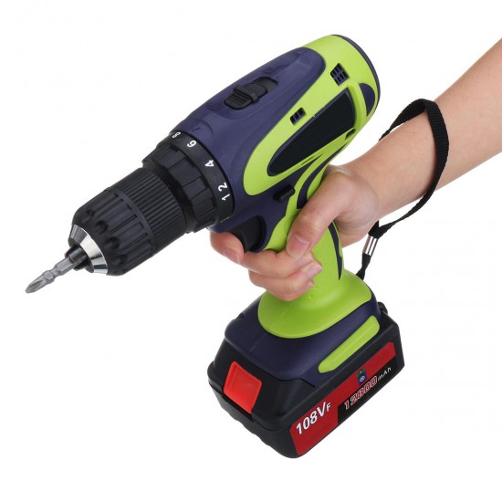 108VF 12800mAh Dual Speed Cordless Drill Multifunctional High Power Household Electric Drills W/ Accessories 108VF 12800mAh Dual Speed Cordless Drill Multifunctional High Power Household Electric Drills W/ Accessories
