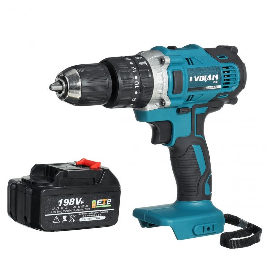 110-240V 198VF 20+3 Torque Cordless Impact Electric Drill Flat Drill Hammer Screwdriver 3 in 1 110-240V 198VF 20+3 Torque Cordless Impact Electric Drill Flat Drill Hammer Screwdriver 3 in 1