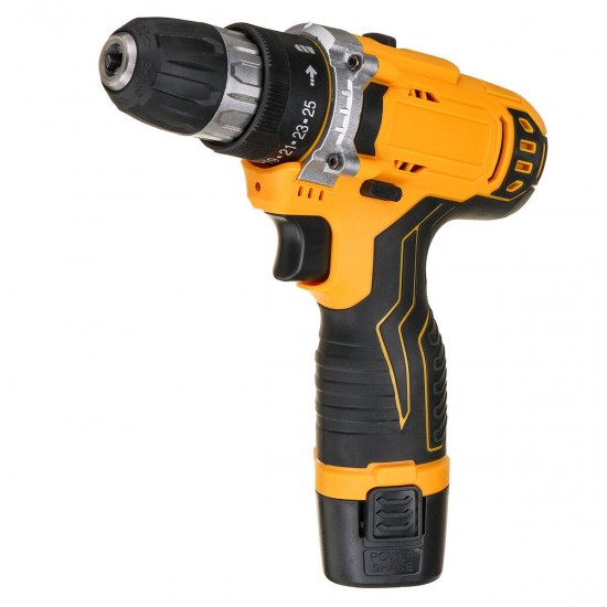 12/18/21V 25+1 Torque 2 Speed Cordless Electric Drill Screwdriver W/ LED Light