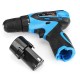 12V 1300mAh Cordless Drill Driver Screw Electric Screwdriver with 2 Lithium-ion Battery