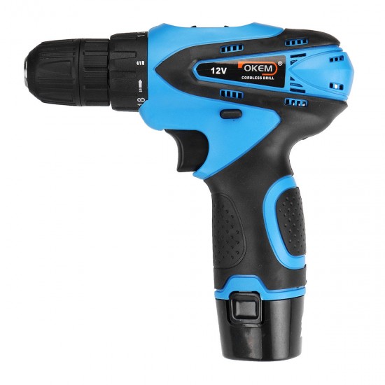12V 1300mAh Cordless Drill Driver Screw Electric Screwdriver with 2 Lithium-ion Battery