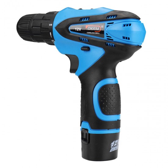 12V 1300mAh Cordless Drill Driver Screw Electric Screwdriver with 2 Lithium-ion Battery