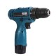 12V 1350RMP Cordless Drill Driver 3/8'' Keyless Chuck Impact Drill Set Wall Brick Wood Metal Drilling Tool W/ Battery & Charger