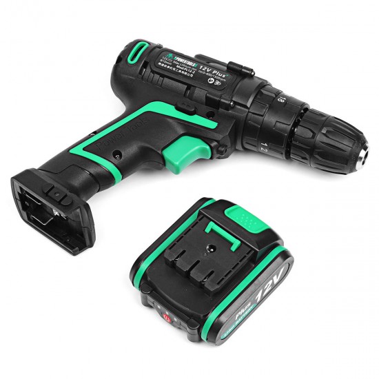 12V 1.5Ah Li-ion Battery Cordless Electric Hammer Power Drills Two Speed Power Screwdriver