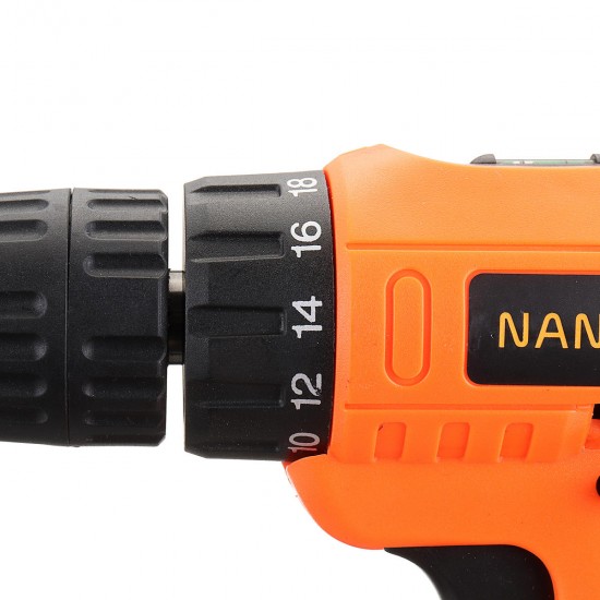 12V 18 Torque Electric Cordless Drill LED Lighting Rechargable 1/2 Li-Ion Battery Single Speed Power Drills