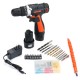 12V 78 in 1 Electric Cordless LED Screwdriver Drills Bits Rechargeable Reversible Drill Tools Kit