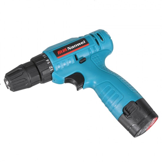 12V Cordless Drill Set Lithium Rechargeable Electric Impact Hand Drill Chuck + 8 Drill Bits+Battery