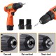 12V Dual Speed Rechargable Electric Drill Driver Mini Multifunction Household Li-ion Battery Power Screwdriver Tool