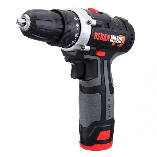 12V Electric Cordless Power Drill Screwdriver 2 Speed LED Lighting W/ 1or 2 Battery