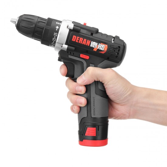 12V Electric Cordless Power Drill Screwdriver 2 Speed LED Lighting W/ 1or 2 Battery