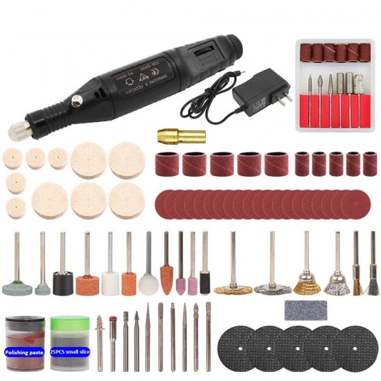 14/44/114pcs Mini Electric Drill Set Engraving Pen Metal Wood Glass Jewelry Grinding Carving Tools Set