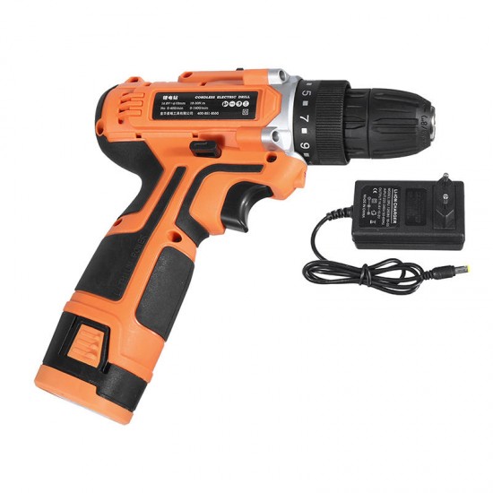 16.8V 2 Speed Cordless Power Drill Electric Screwdriver 32Nm Torque 3/8 Inch Keyless Drill Chuck W/ 1 or 2 Li-ion Battery