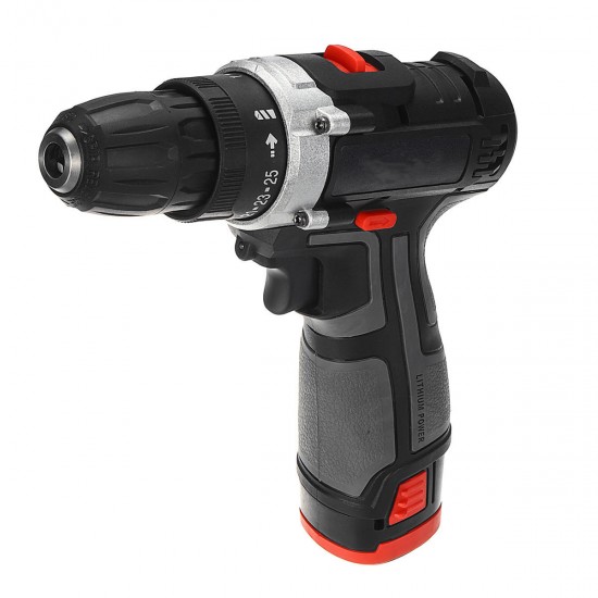 16.8V Cordless Drill 3/8'' Keyless Chuck 2 Speed Electric Screwdriver Li-Ion Battery