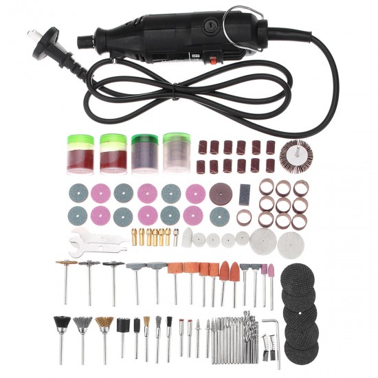 180W Electric Rotary Grinder Polish Sanding Tool Kit 161pcs Grinding Variable Speed Eletric Grinder