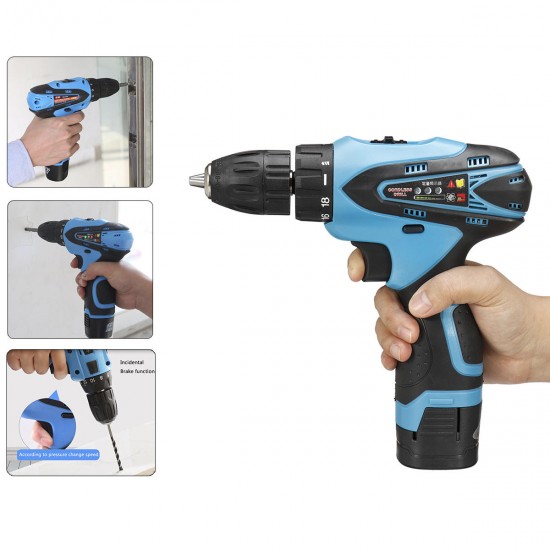 18V Li-ion Battery Cordless Electric Screwdriver Power Drill Repair Tools Kit