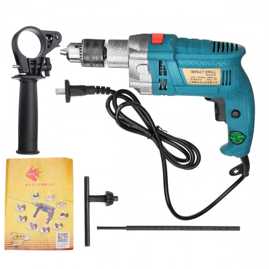 1980W 220V Electric Impact Hammer Drill Household Power Flat Drill 3800RPM 1980W 220V Electric Impact Hammer Drill Household Power Flat Drill 3800RPM