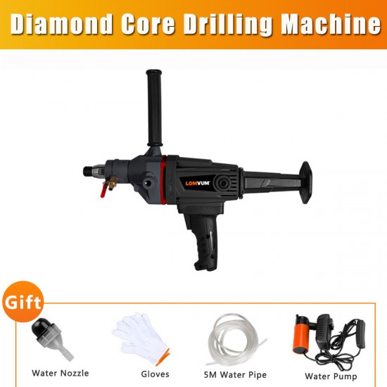 2000W Diamond Core Drilling Machine Drill Wet/Dry Concrete Machine Hole Puncher Nozzle Bits