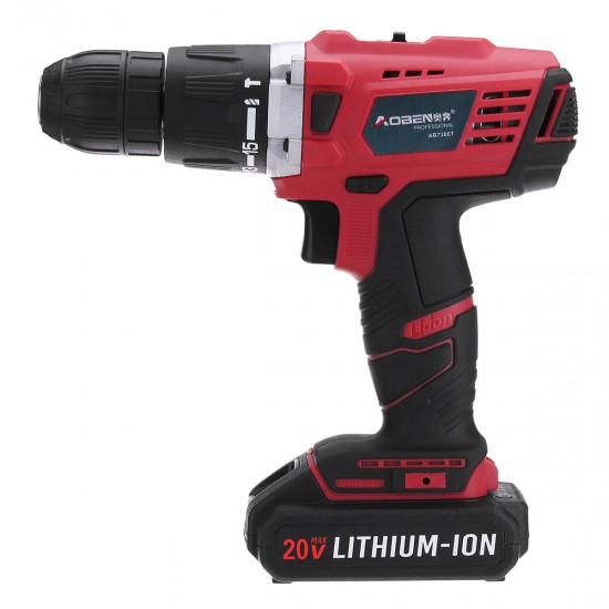 20V Lithium Cordless Power Drill Kit Rechargeable Electric Screwdriver with LED Light