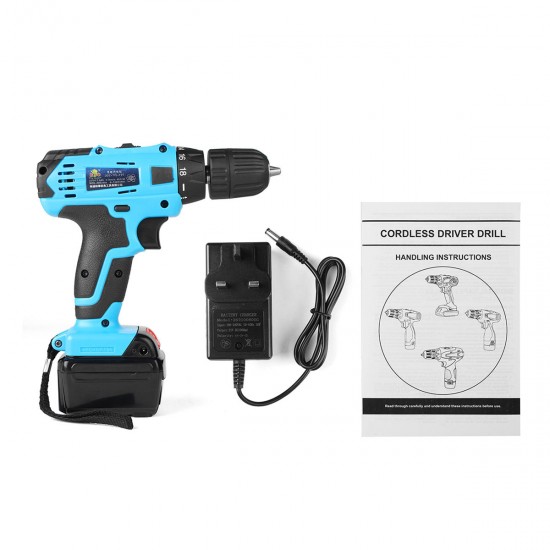 21V 1.5Ah Lithium-ion Cordless Hammer Drill Driver Kit With 2 Speed