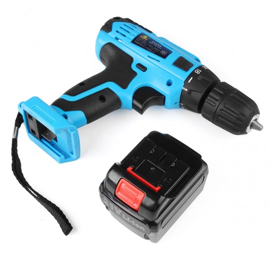 21V 1.5Ah Lithium-ion Cordless Hammer Drill Driver Kit With 2 Speed