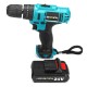 21V 2-Speed Electric Cordless Power Drills Kit 3/8'' Driver Screwdriver W/ 1or 2 Battery