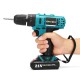 21V 2-Speed Electric Cordless Power Drills Kit 3/8'' Driver Screwdriver W/ 1or 2 Battery