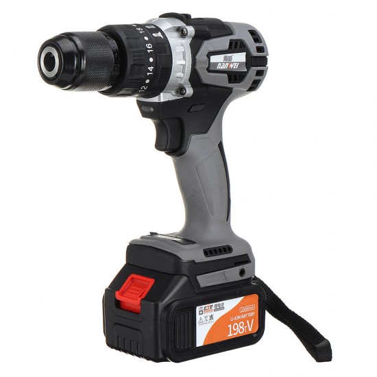 21V 2-Speed Lithium-Ion Battery Screwdriver Electric Cordless Power Drill Impact Drill Tool Power Machine