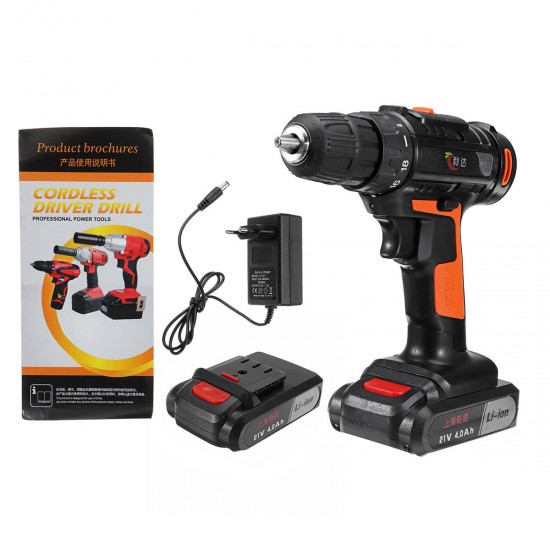 21V 4000mAh Cordless Rechargeable Power Drill Driver Electric Screwdriver with 1 or 2 Li-ion Battery 21V 4000mAh Cordless Rechargeable Power Drill Driver Electric Screwdriver with 1 or 2 Li-ion Battery