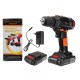 21V 4000mAh Cordless Rechargeable Power Drill Driver Electric Screwdriver with 1 or 2 Li-ion Battery