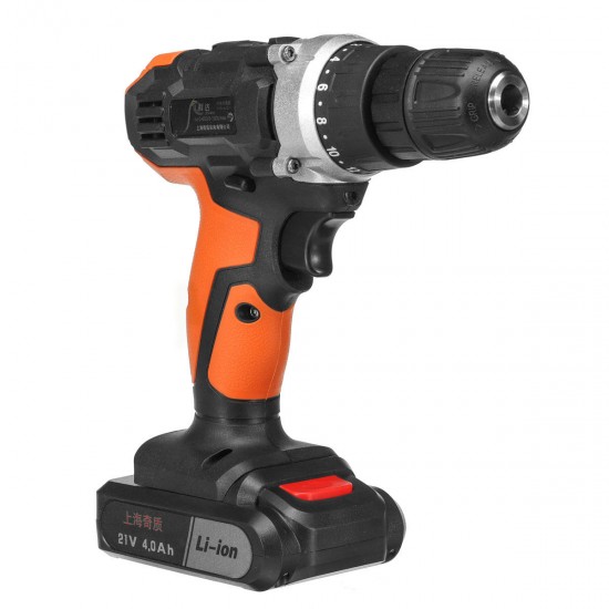 21V 4000mAh Cordless Rechargeable Power Drills 18+1 Electric Screw Driver with 2 Li-ion Batteries 21V 4000mAh Cordless Rechargeable Power Drills 18+1 Electric Screw Driver with 2 Li-ion Batteries