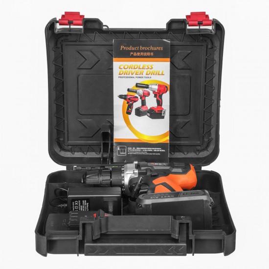 21V 4000mAh Cordless Rechargeable Power Drills 18+1 Electric Screw Driver with 2 Li-ion Batteries 21V 4000mAh Cordless Rechargeable Power Drills 18+1 Electric Screw Driver with 2 Li-ion Batteries