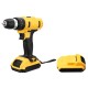 21V Cordless Drill Driver 18+3 Torque Multi-functional Household Electric Screwdriver W/ 2X 1500mAh Li-ion Battery