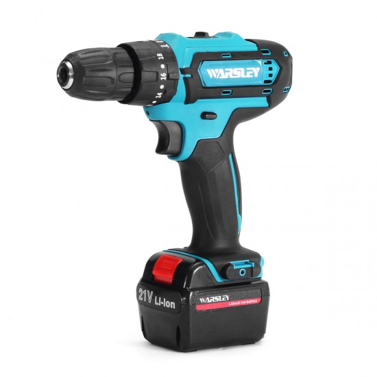 21V Cordless Impact Power Drill Rechargeable 2 Speed Electric Screwdriver Driver with 2 Batteries