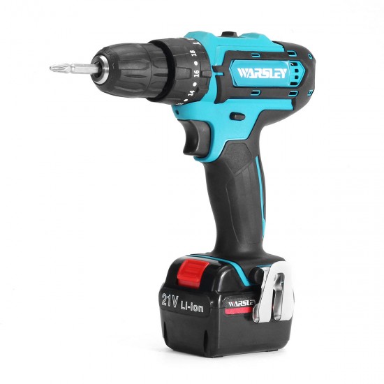 21V Cordless Impact Power Drill Rechargeable 2 Speed Electric Screwdriver Driver with 2 Batteries