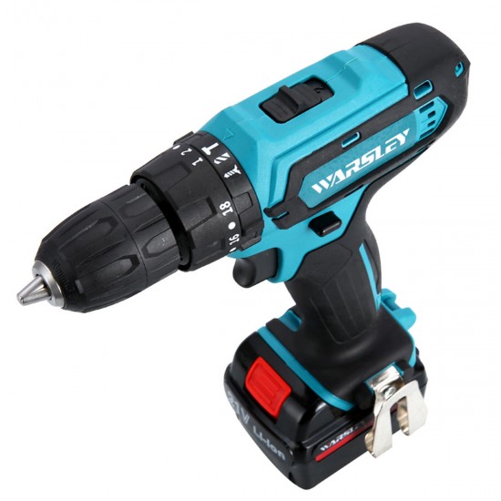 21V Cordless Impact Power Drill Rechargeable 2 Speed Electric Screwdriver Driver with 2 Batteries