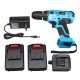 21V Cordless Power Drill 2 Speed Electric Screwdriver with 2 Multipurpose Li-ion Batteries