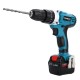 21V Cordless Power Impact Drill Rechargeable 2 Speed Electric Screwdriver Driver with 2 Batteries