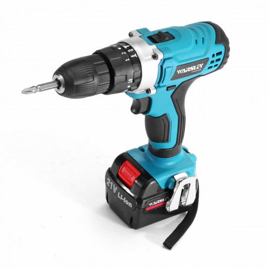 21V Cordless Power Impact Drill Rechargeable 2 Speed Electric Screwdriver Driver with 2 Batteries